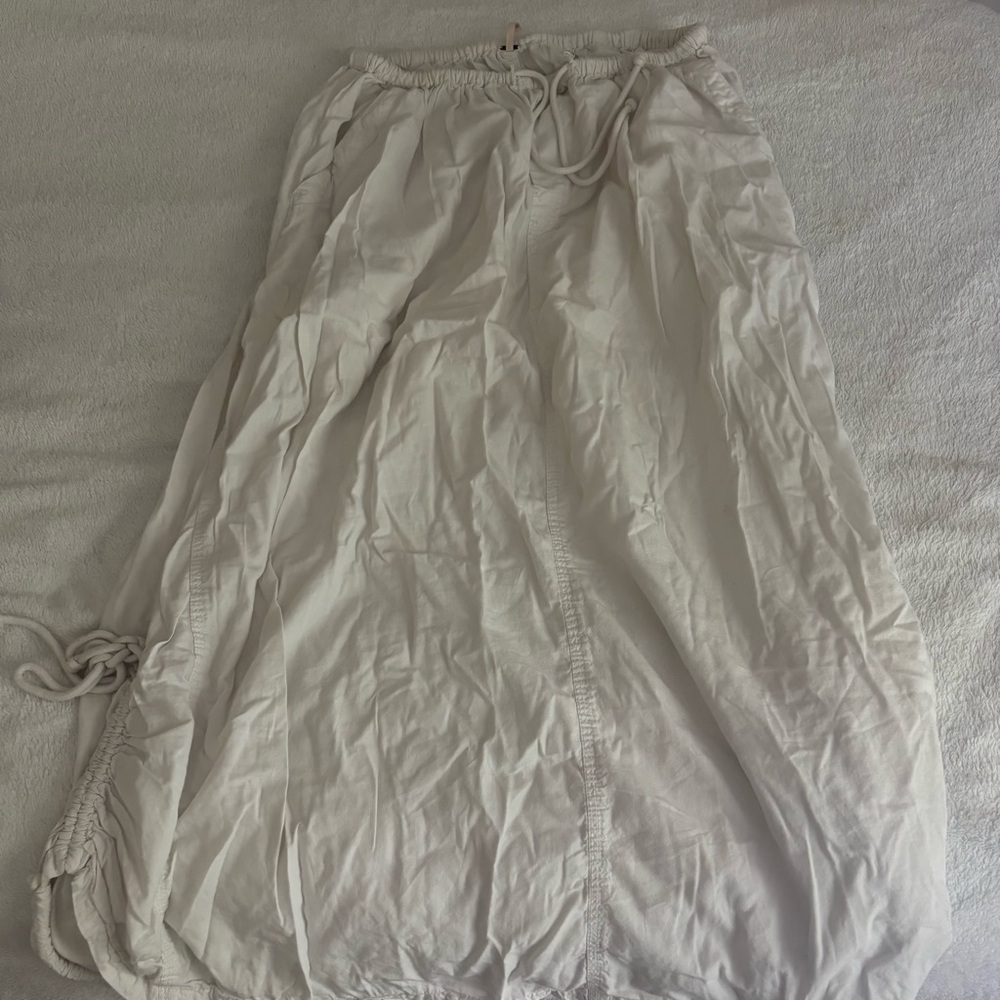 Free People white Maxi parachute adjustable Skirt